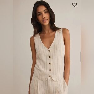 NEW Z SUPPLY belfort pinstripe vest in beige